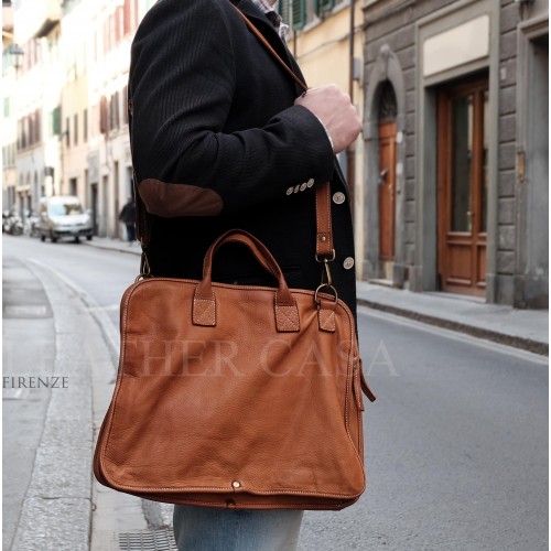Marsiglia, Italian Hand Made Leather Handbag, Shoulder Bag, Laptop Bag, Business Bag, Unisex Bag